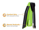 InPower Antimicrobial Spring-Powered Desktop Stapler, 20 Sheets, Green