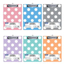 Paperboard Clipboard Standard Size Carnival Polka Dot w/ Low Profile Clip
