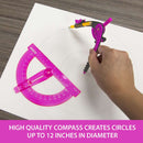 Scale-Arm Compass & 6" Protractor Set- Marca Bazic