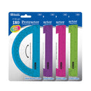 Semicircular 6" Protractor Assorted Color