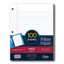 Papel de Argolla- Wide Ruled 100 Sheets