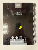 Libreta Argollada Universitaria 10 Materias- Neon (Negra)